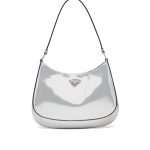 Prada Silver Brushed Leather Cleo Shoulder Bag