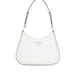 Prada White Brushed Leather Large Shoulder/Crossbody Bag