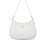 Prada White Ostrich Cleo Shoulder Bag