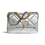 Chanel 19 Silver Large Flap Bag - Spring 2021