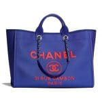 Chanel Blue with Neon Orange Deauville Tote - Spring 2021