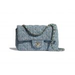 Chanel Light Blue Tweed Mini Flap Bag - Spring 2021