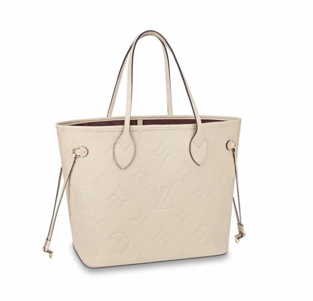 Louis Vuitton Limited Beige Monogram Empreinte Neverfull Pochette mm or GM 46lk32