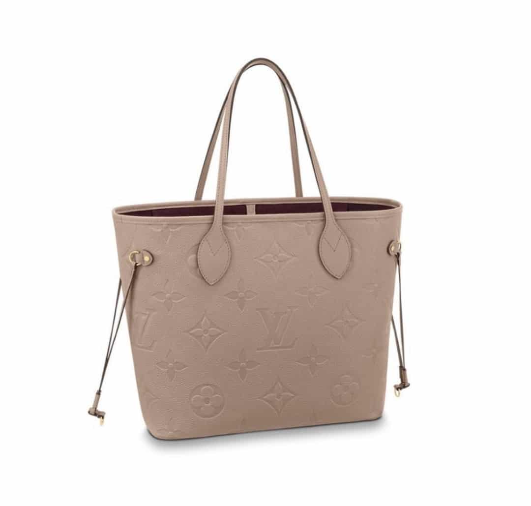 Louis Vuitton Limited Beige Monogram Empreinte Neverfull Pochette mm or GM 46lk32