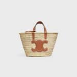 Celine Classic Teen Triomphe Basket in Raffia Bag Tan