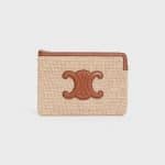 Celine Small Pouch in Raffia Natural Tan