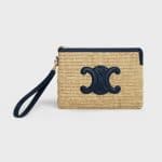 Celine Small Raffia Pouch Navy Blue