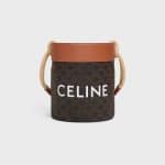 Celine Triomphe Canvas Bucket Bag Tan
