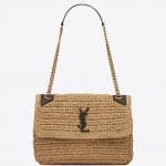 Niki Medium in Raffia and Leather Natural