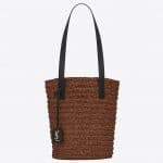 Panier Small Bag Dark Chocolate in Raffia