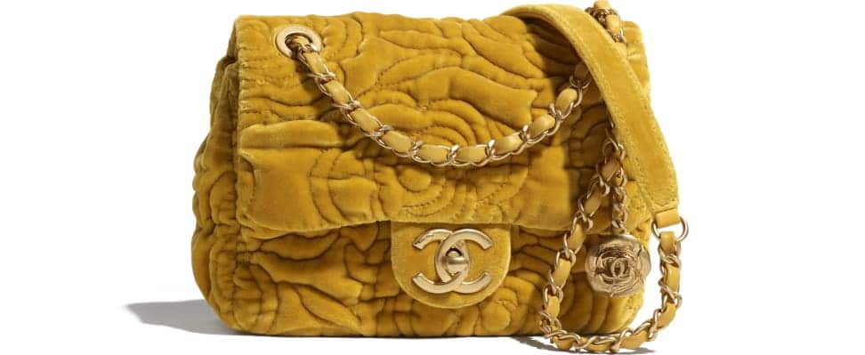 Chanel Velvet Mustard Yellow Mini Bag - Prefall 2021