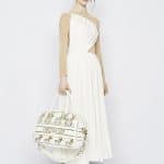 Dior White and Gold Bowler Bag