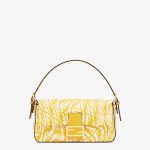 Fendi Yellow FF Vertigo Baguette 1997 Bag