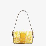 Fendi Yellow FF Vertigo Mini Baguette 1997 Bag