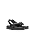 Prada Leather Thong Flatform Sandals