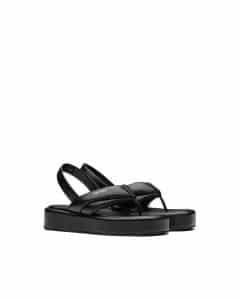 Prada Leather Thong Flatform Sandals