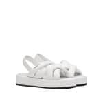 Prada White Nappa Leather Flatform Sandals