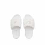 Prada White Shearling Slides