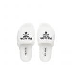 Prada White Terry Cloth Slides