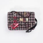 Chanel Black, Pink & Gray Tweed Flap Bag
