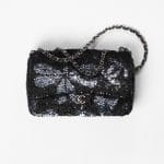 Chanel Black, Silver & Ruthenium Sequins Large Flap Bag