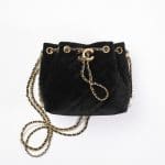 Chanel Black Velvet Small Bucket Bag