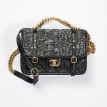 Chanel Black & White Tweed Aged Calfskin Flap Bag