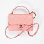 Chanel Dark Pink Small Top Handle Flap Bag