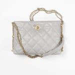 Chanel Gray Lambskin Hobo Handbag