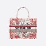 Dior Red and White D-Royaume Small Book Tote