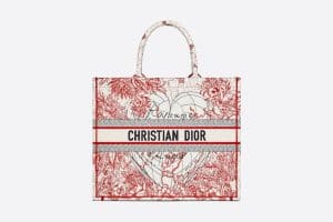 Dior Red and White Dioramour Book Tote