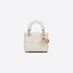 Dior White Micro Dioramour Lady Dior Bag