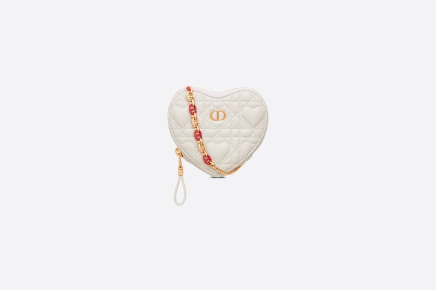 Dioramour White Caro Heart Pouch with Chain