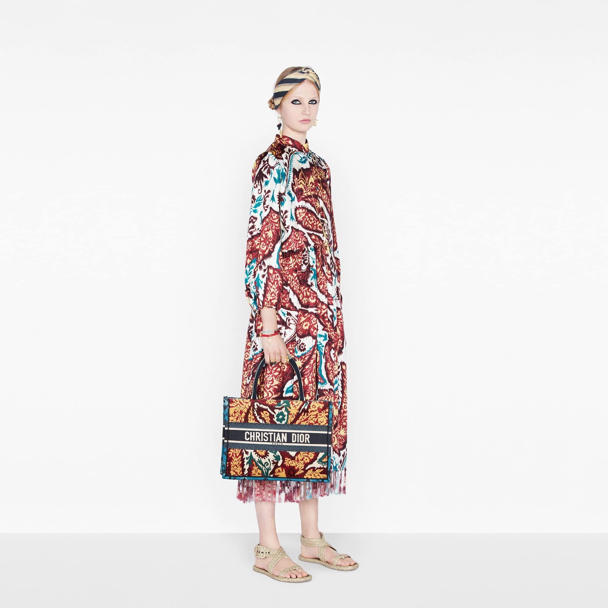 christian dior book tote floral