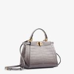 Fendi Gray Crocodile Peekaboo Mini