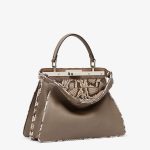 Fendi Gray Full Grain Leather Peekaboo IseeU Medium