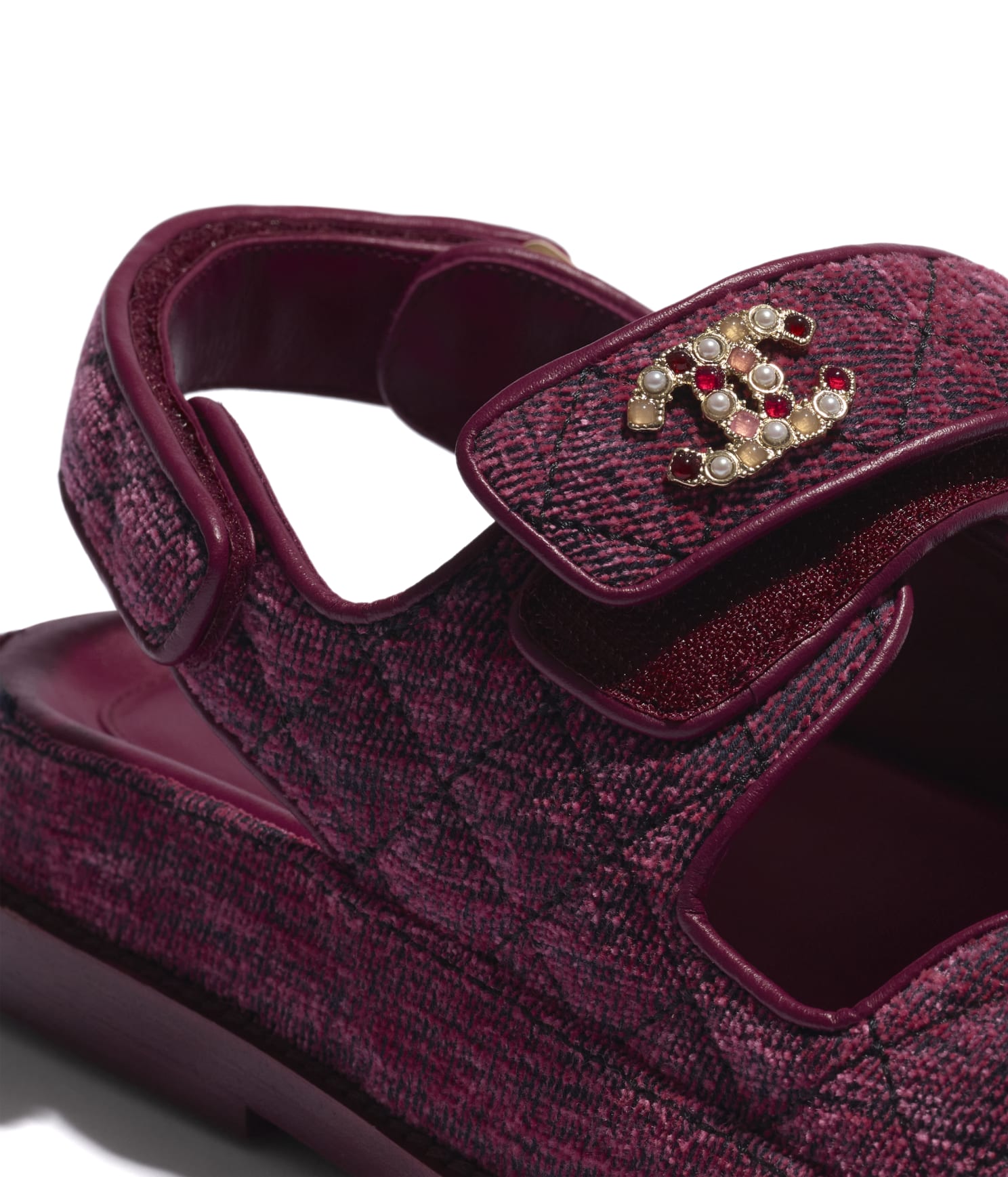 Chanel Tweed Sandal Pink Ecru Cotton  G35927 X56999 K5945  US