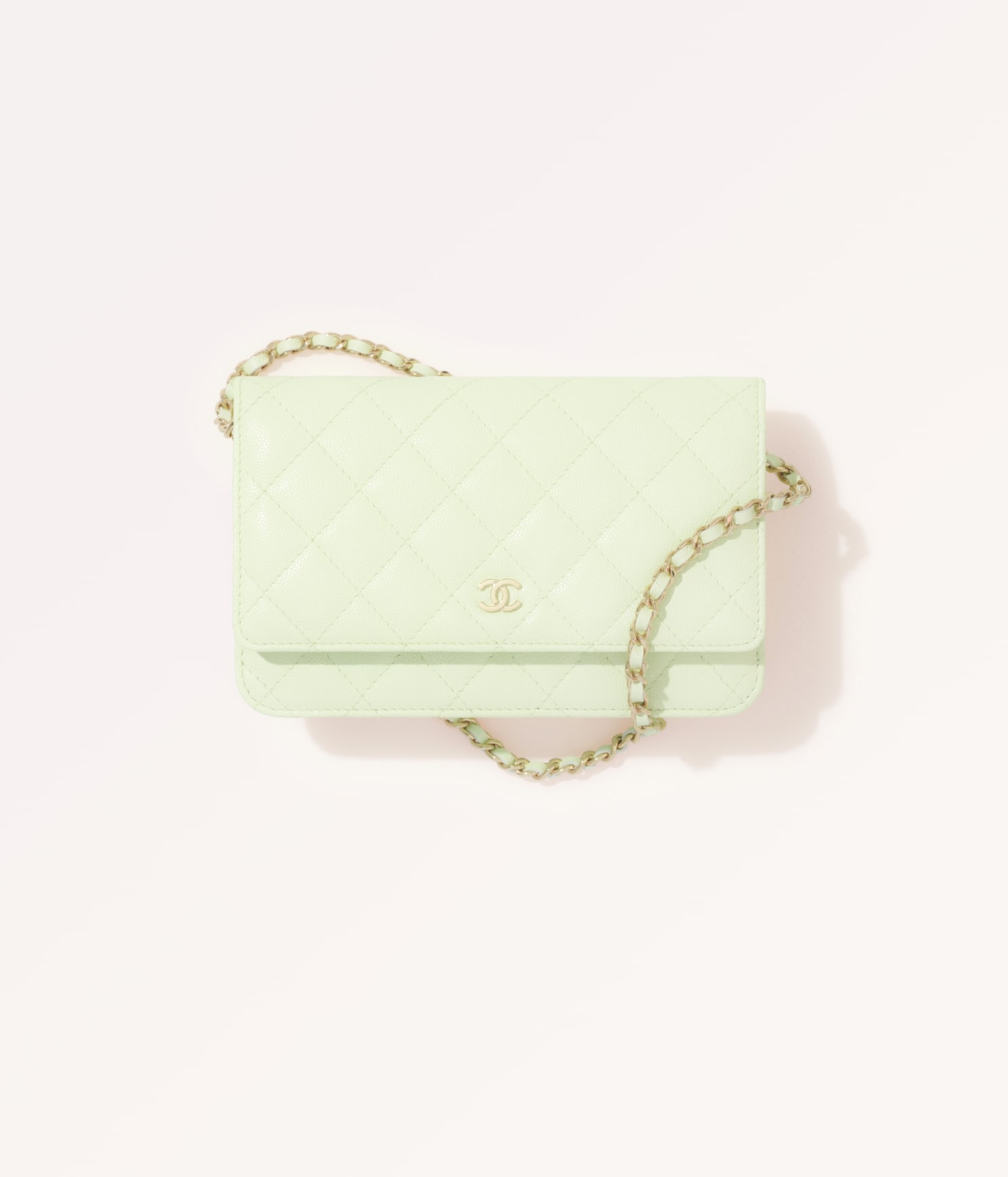 Chanel Light Green Chevron Quilted Calfskin Medium Boy Bag