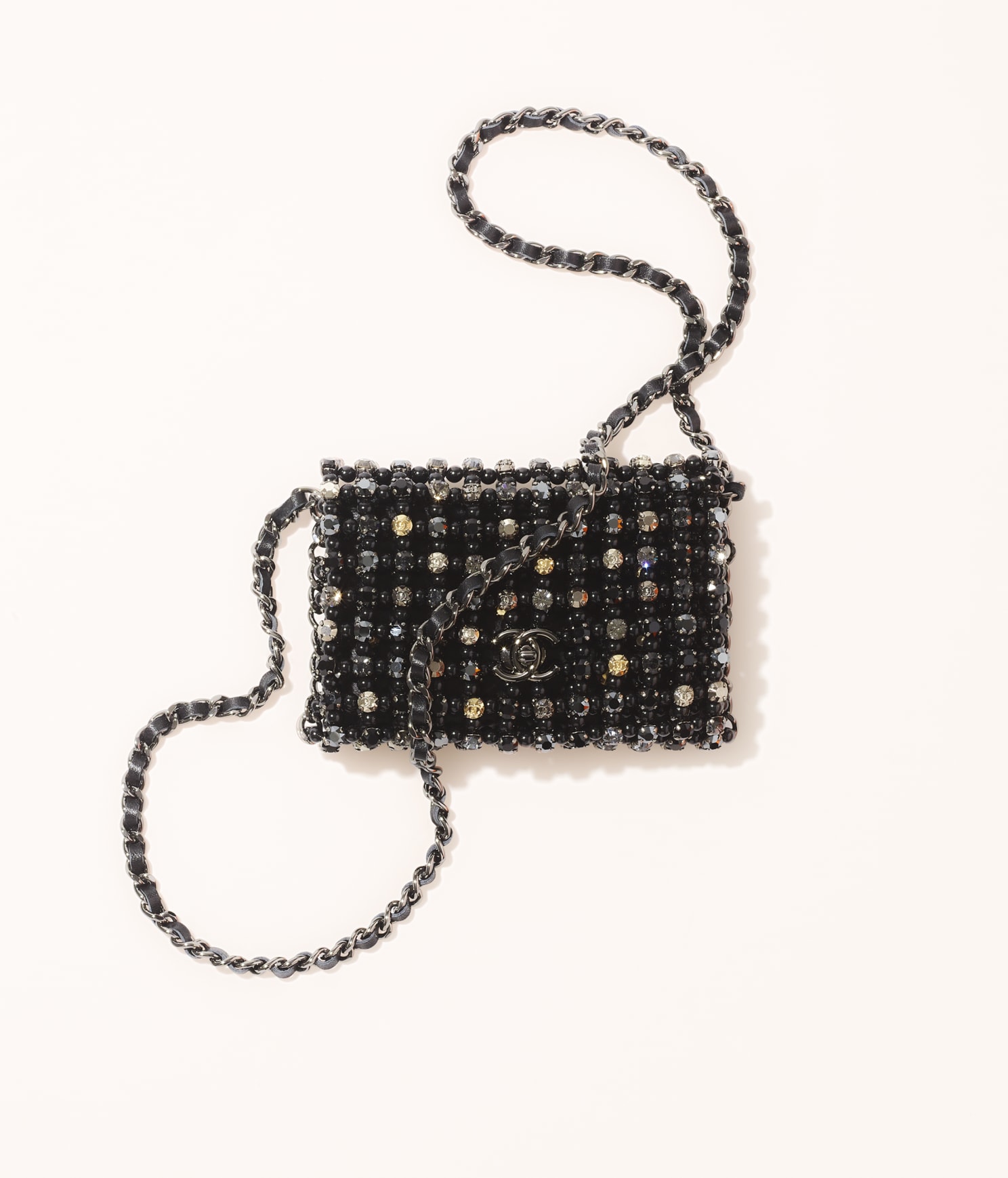 Chanel Mini Evening Bag Imitation Pearls Black