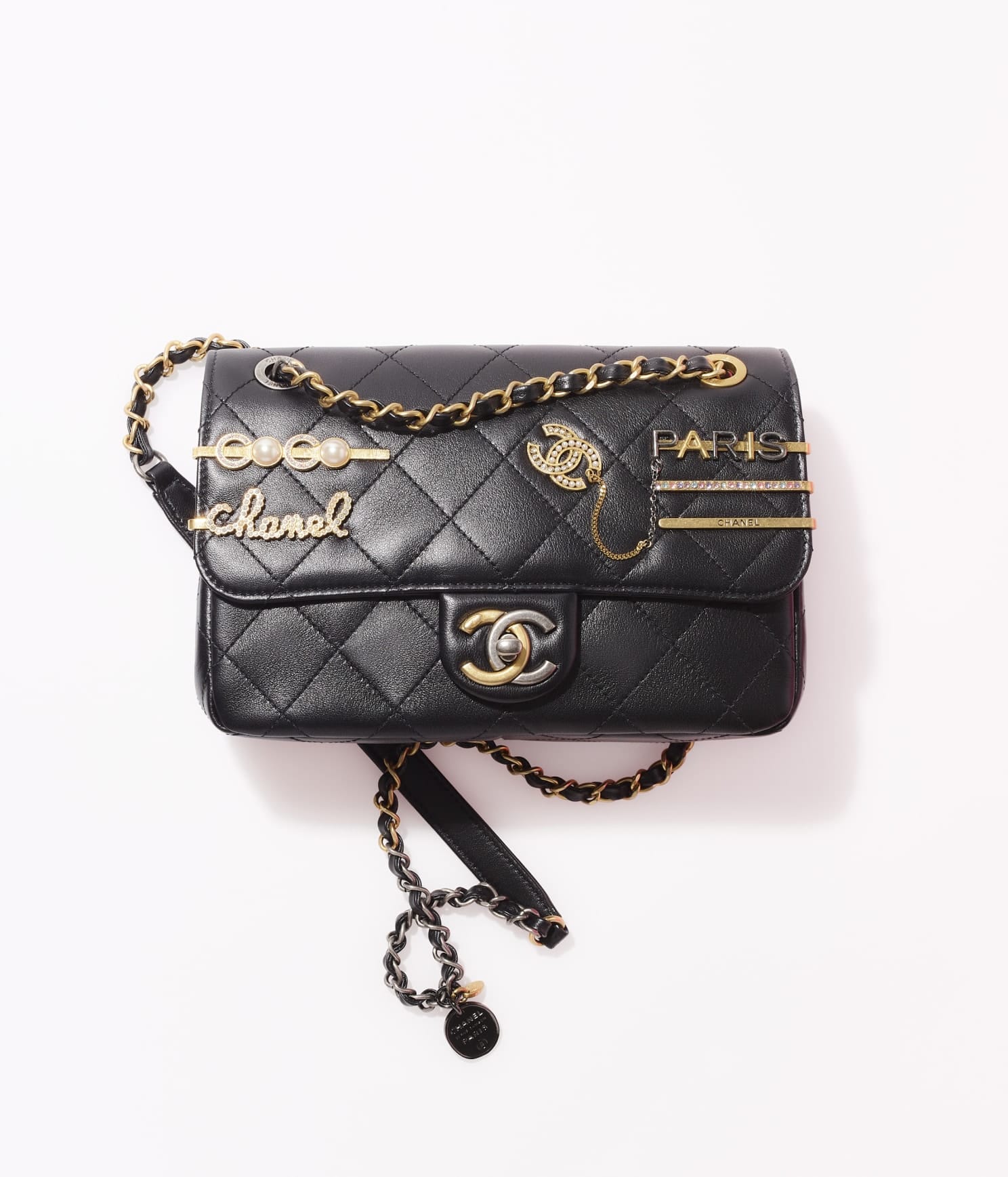 Small classic handbag Grained calfskin  goldtone metal black  Fashion   CHANEL