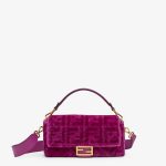 Fendi Purple Sheepskin Baguette Bag