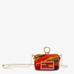 Fendi Red Fabric Nano Baguette Charm Bag