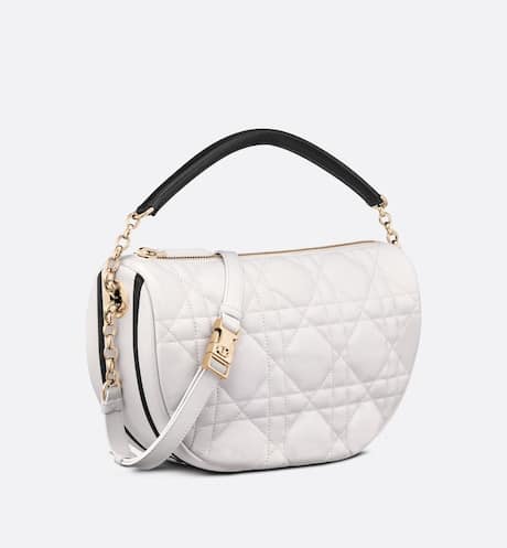 Dior Vibe Medium Hobo Bag White Cannage Lambskin