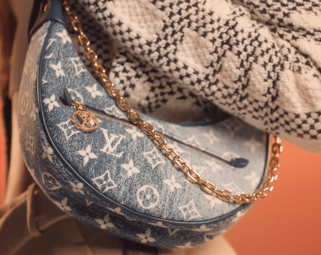 Louis Vuitton Nano Speedy Handbag Monogram Jacquard Denim