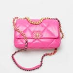 Chanel 19 Dark Pink Lambskin Handbag