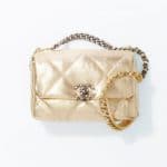 Chanel 19 Gold Metallic Lambskin Handbag