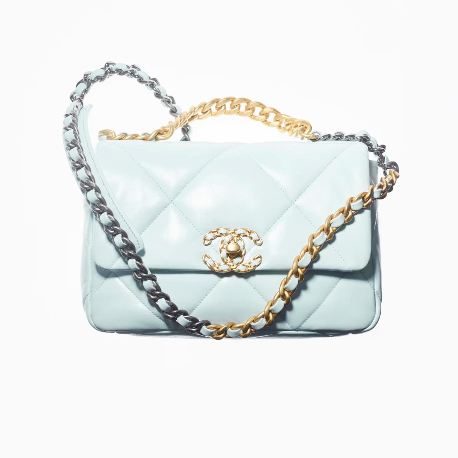Chanel 19 Light Blue Lambskin Handbag