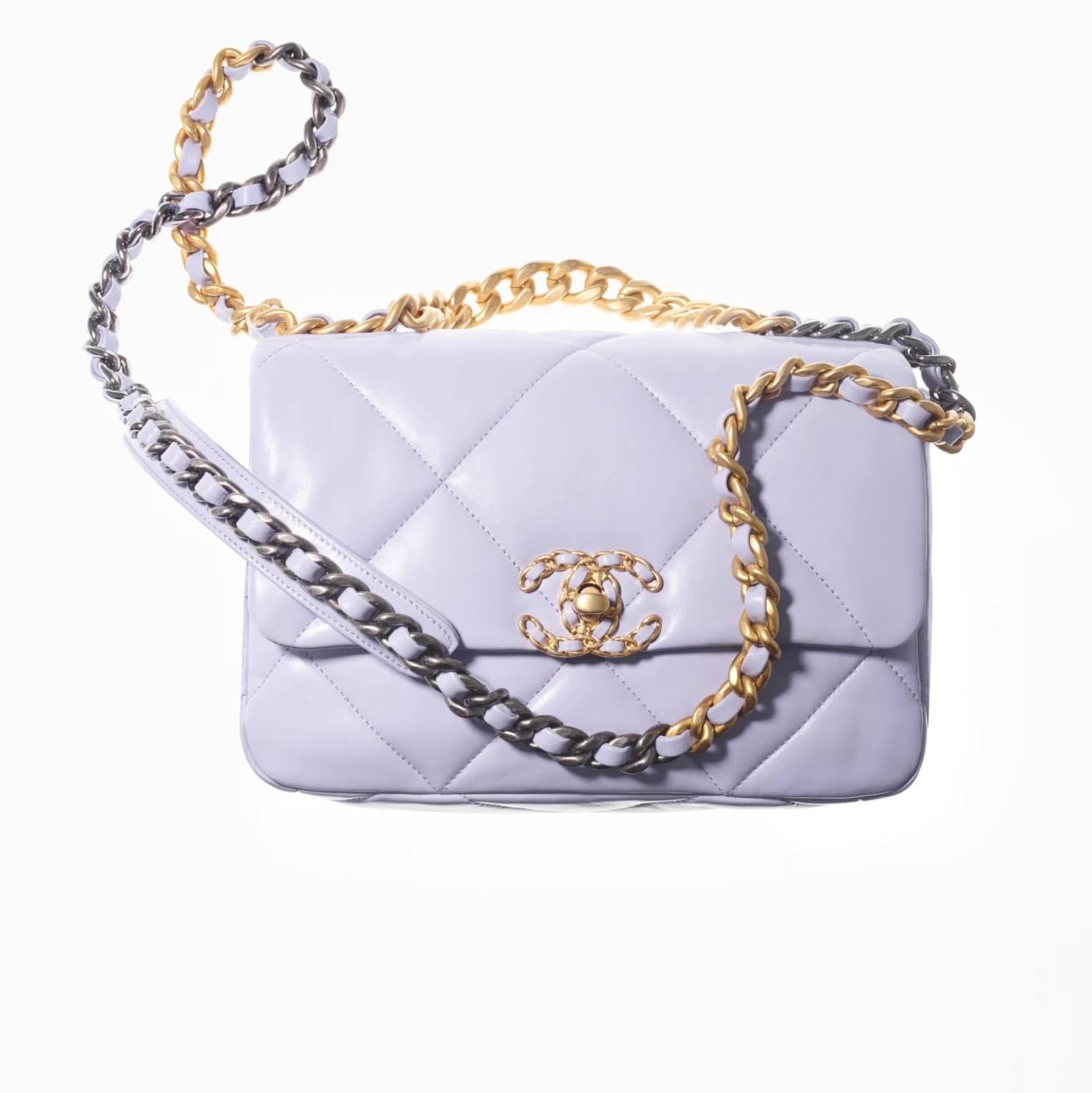 Chanel 19 Light Purple Lambskin Handbag