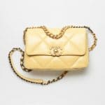 Chanel 19 Light Yellow Lambskin Handbag