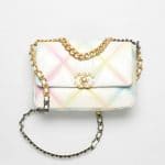 Chanel 19 White & Multicolor Printed Goatskin Handbag